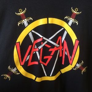 Vegan Vegetable Slayer Pentagram Logo T-Shirt